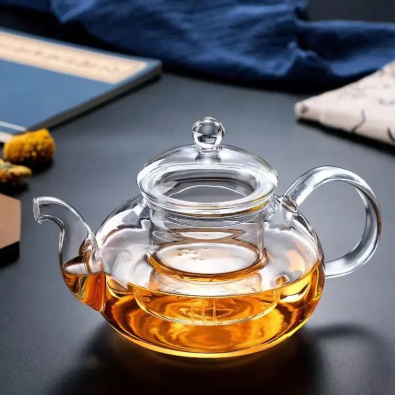 Bình trà thủy tinh, chịu nhiệt, với máy phát, thích hợp cho lá trà, thảo mộc và cà phê, bộ trà, chai Thực Dụng cốc trà hoa 4