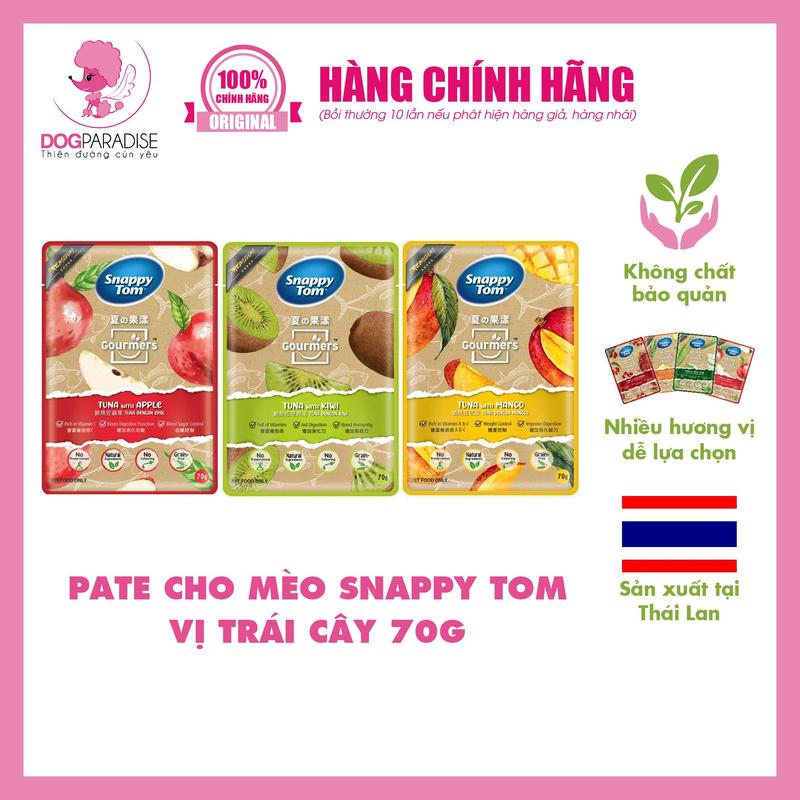 Product Introduction of Pate giá rẻ cho mèo Snappy Tom vị trái cây 70gr - Dog Paradise 0