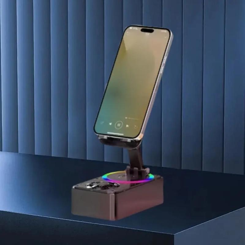Product Introduction of Hot 3 in 1 Phone Stand with Speaker HD Sound Foldable Bluetooth Audio Phone Holder Non-Slip Portable Power Banks Bracket 18