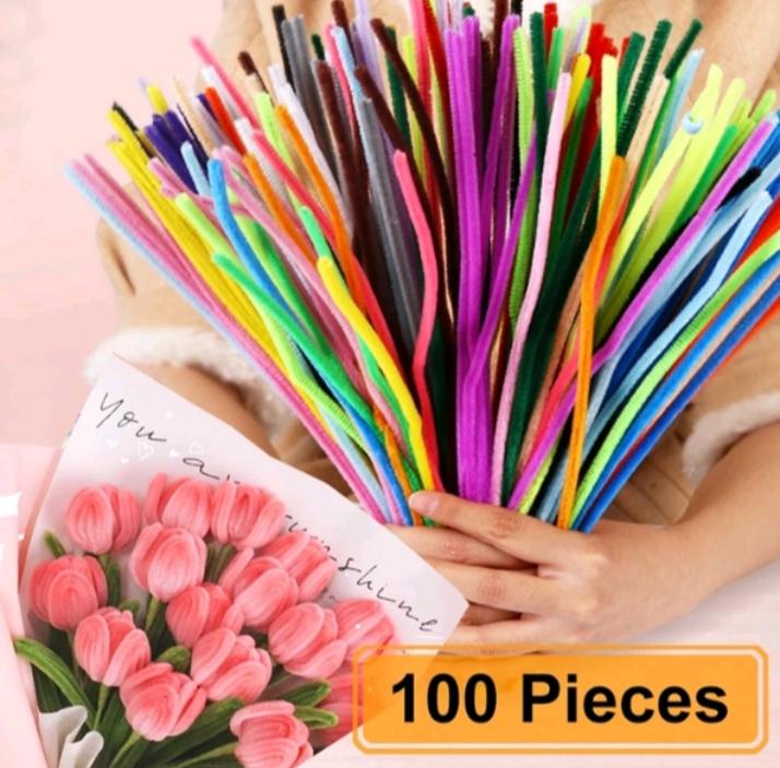 chenille stem colorful dense fuzzy wire pipe cleaner craft flower ...
