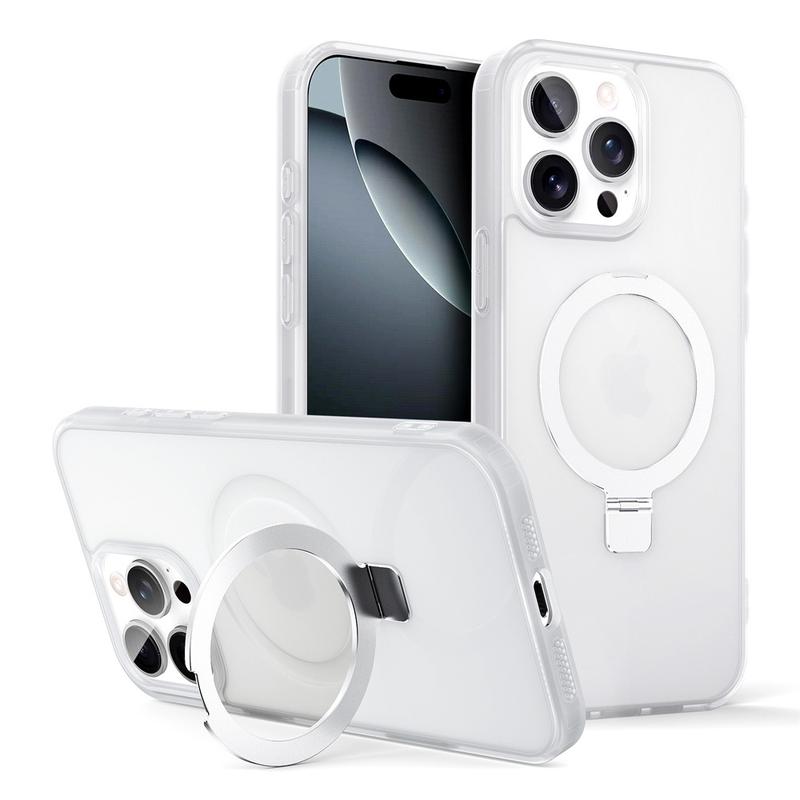 Product Introduction of Shockproof Magnetic Kickstand Matte Case For iPhone 16 15 14 Plus 13 12 Pro Max Case With Holder Stand Cover for Magsafe 12