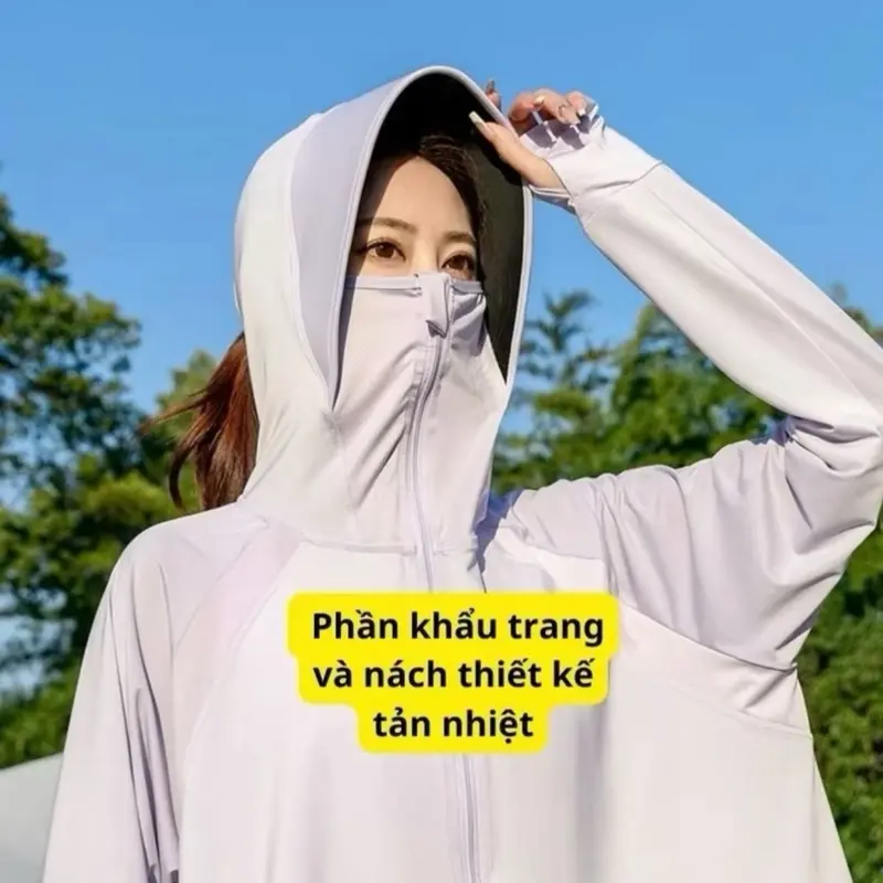 Áo chống nắng nữ Cánh Dơi  Thun Lạnh ,Thoải Mãi ,Thoáng Mát  có vành mũ áo khoác chống tia Uv