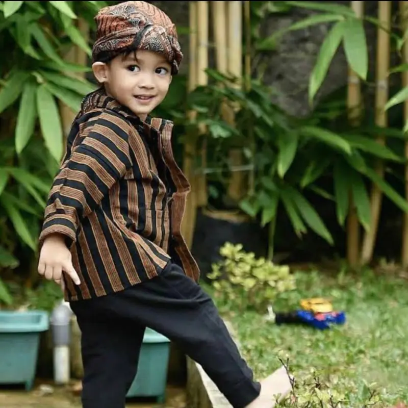 Baju Surjan Lurik Anak Murah|Surja Lurik Pria Anak Fashion Kemeja 0