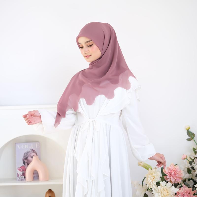 Hijab Segiempat Lasercut Gelombang Polycotton Bella Square 8