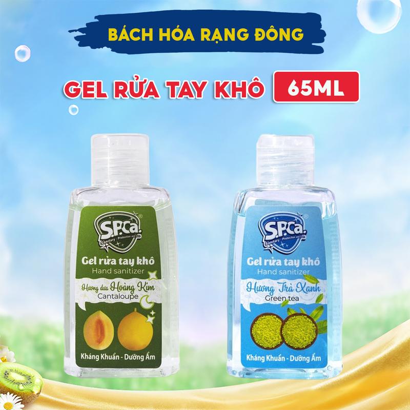 Gel Rửa Tay Khô Mini Diệt Khuẩn SPCa 65ml Nước Rửa Tay Khô Dạng Gel Làm Sạch Vượt Trội Dưỡng Ẩm Bảo Vệ Da Tay