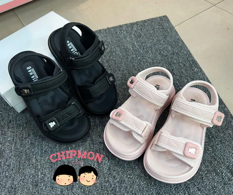 Sandal, dép quai hậu bé gái đi chơi đi học2 quai dán điều chỉnh, siêu nhẹ êm mềm mẫu mới hè 2025( XD 602/603)
