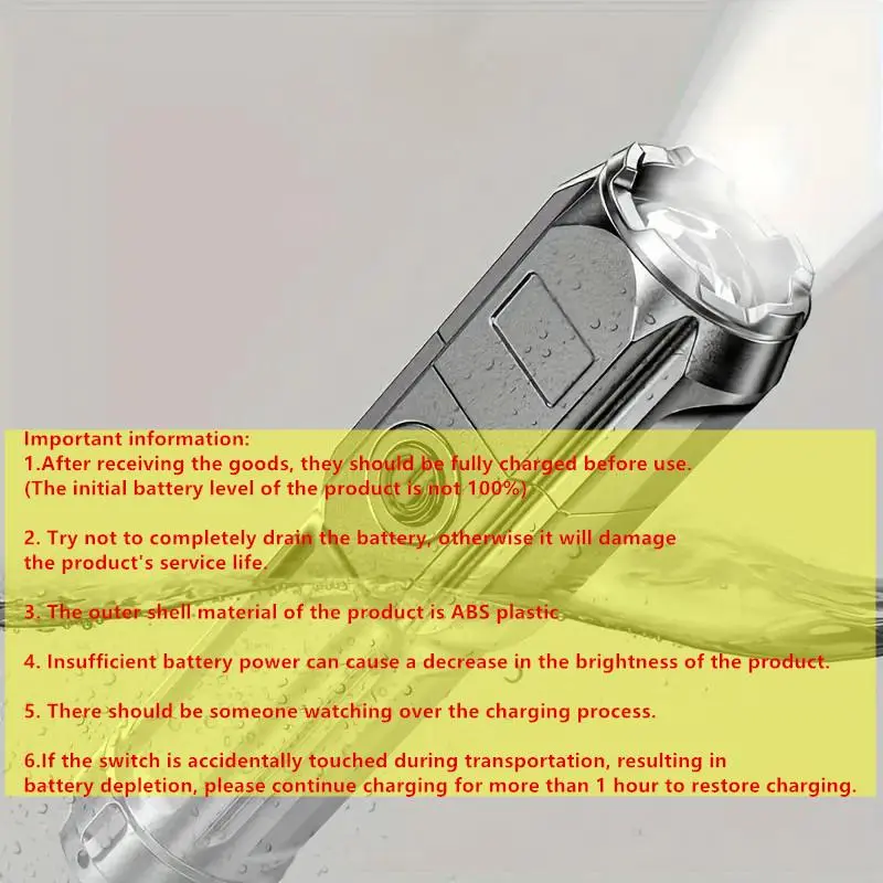 USB Rechargeable Zoomable Flashlight, Three-gear Adjustment Handheld Flashlights, LED Waterproof Flashlight For Outdoor Camping Emergency 2