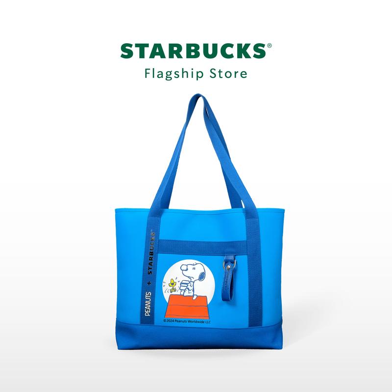 TÚI STARBUCKS TOTE BAG CANVAS SUM 3 FY24 PEANUTS