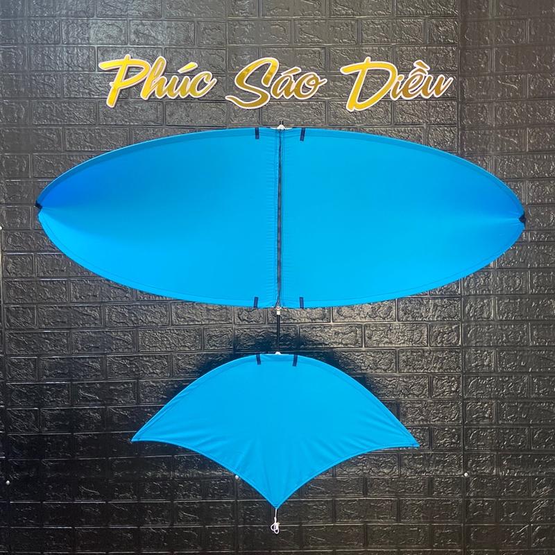 [Tặng kèm nan cánh dự phòng] Diều lắp ghép đuôi cá khung carbon áo vải 1 màu 1m70