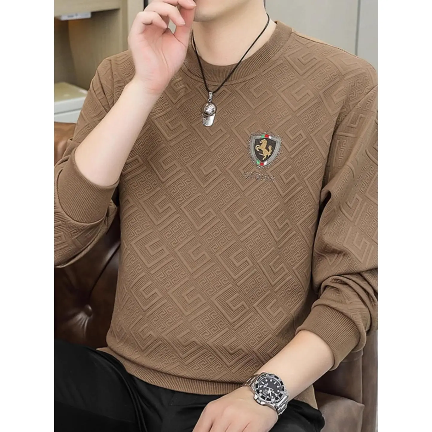 Jacquard vải, 250G, mỏng, Bóng râm màu vàng, Có sẵn trong M-5XL, B22