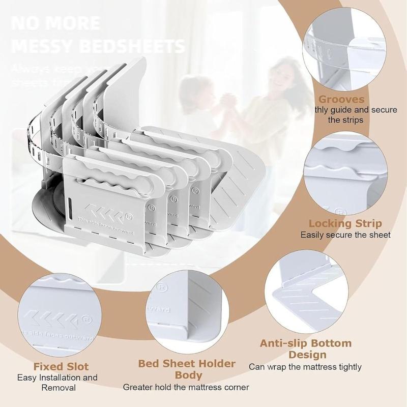 DIY Invisible Heavy Duty Bed Sheet Holder Non-slip with Lock Strips Sheet Holders Multifunctional Anti-shift Bed Sheet Clips Quilt Fixing Tool 5