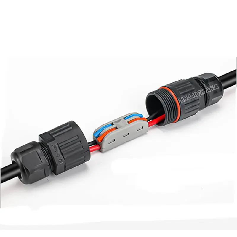 Đầu nối chống nước dây điện 220V, nối dây cáp tròn phi 6-12mm chống nước sử dụng ngoài trời 2