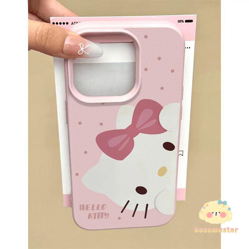 Ốp Lưng Cho IPhone 13 15 16 11 14 12 Pro Max 14 15 16 Plus XR XS Max X Bìa Mềm Họa Tiết Chấm Bi Màu Hồng Hello Kitty Hoạt Hình Dễ Thương Ngọt Ngào