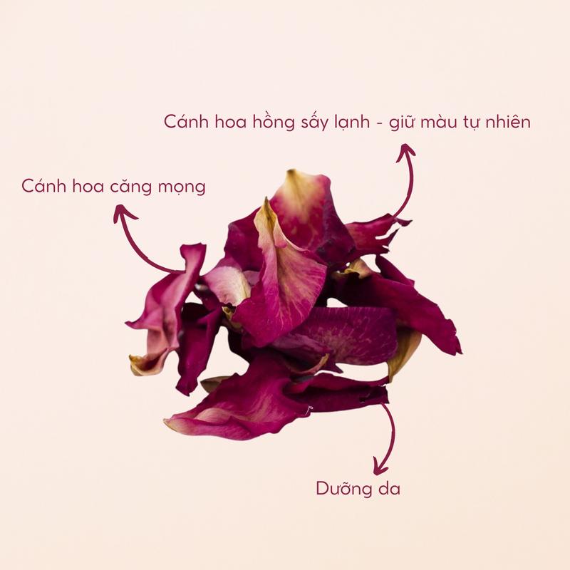 FALLING ROSE [Labbi] Hoa hồng sấy lạnh / Cánh hoa hồng khô / Hoa hồng khô / Trang trí bồn tắm Skincare 3