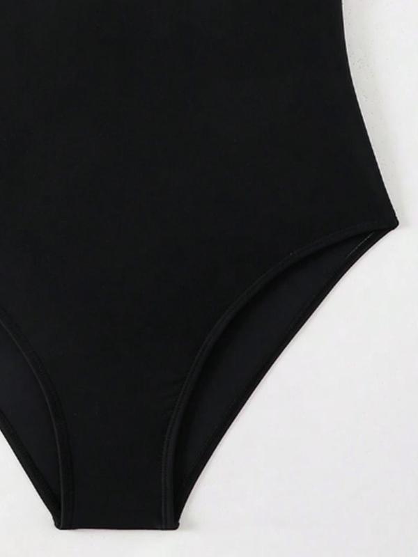 Women's Colorblock Patchwork One-piece Swimsuit, Casual Tight-fitting V Neck Sleeveless Swimwear for Beach Holiday Vacation, Ladies Swimsuit for All Seasons 4