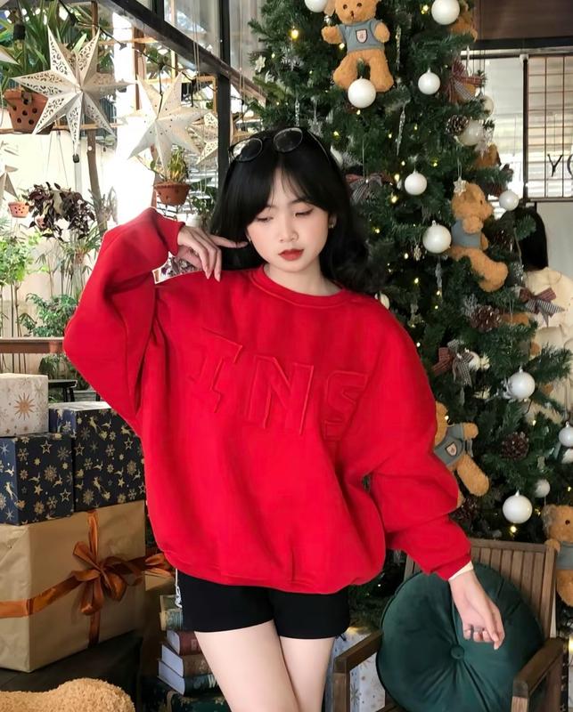  ÁO SWEATER CHỮ NỔI INS thêu nổi nhiều màu vải nỉ lót bông dày dặn form rộng nam nữ thu đông aokhoac nam Menswear 