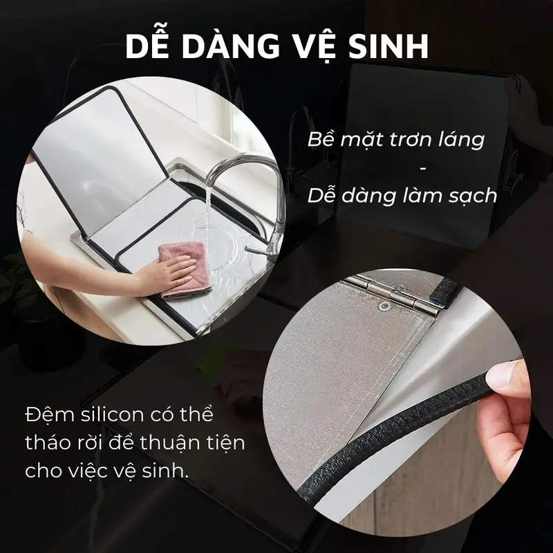 Tấm chắn dầu mỡ, nước bắn trong nhà bếp Dandihome inox 304 cao cấp 5
