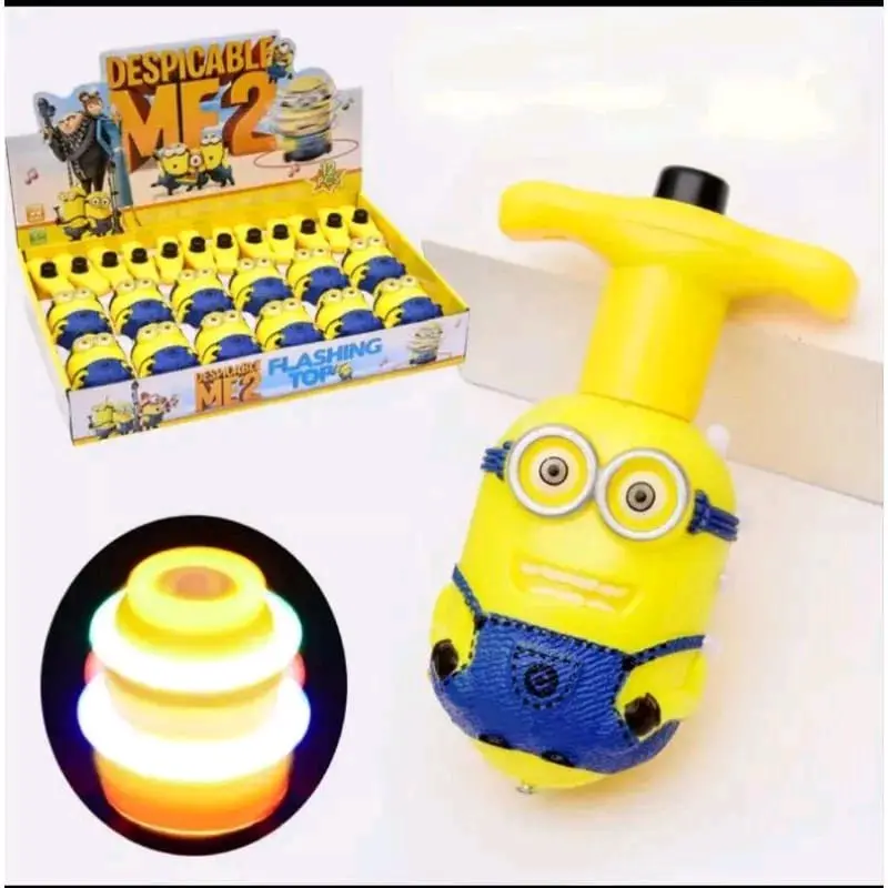 Mainan Anak Gasing Karakter Kartun.. Lampu dan Musik Gasing LED 2