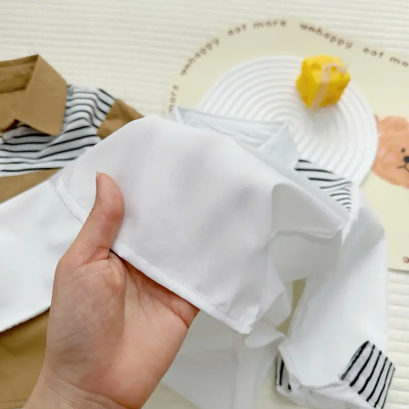 Áo Sơ Mi Phối Kẻ BUN.BON KIDS, Áo Sơ Mi Bé Trai Mặc Đi Học, Đi Chơi, Chất Thô Bóng Cho Bé Từ 12-30Kg 7