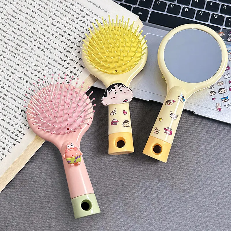 Cartoon Handheld Mirror Comb Cartoon Air Cushion Comb Portable Student Dormitory Girlfriend Style Handheld Hairdressing Comb