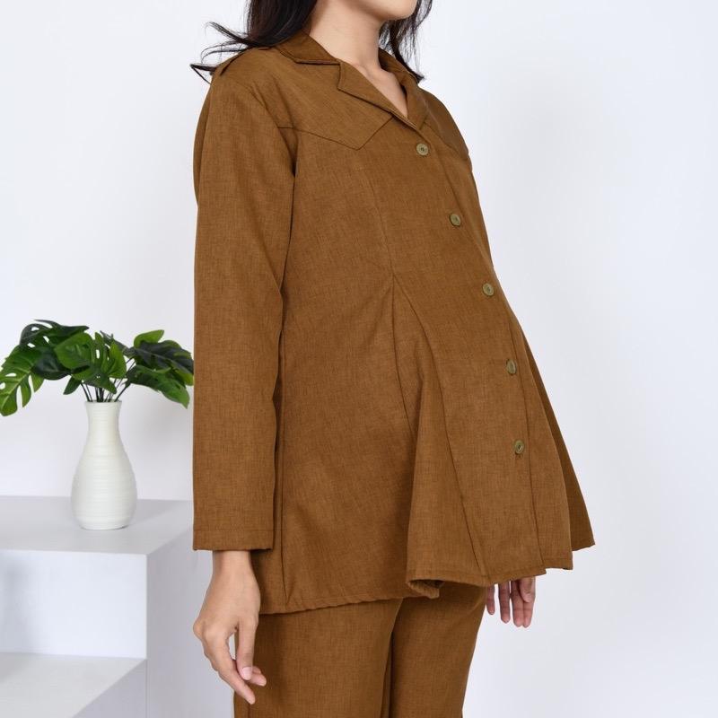 Setelan Baju Hamil Pemda ASN PNS Bumil Ibu Lengan Panjang Pendek 8