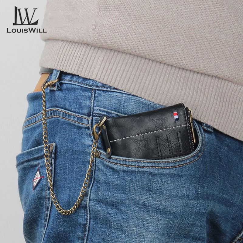 LouisWill Men Wallets Bags Business Wallets PU Clutch Zipper Wallets  Fashion PU leather Short Wallet Travel Purses Handbag Coin Pouch ID Credit Cards Holders Wallet for Men 7