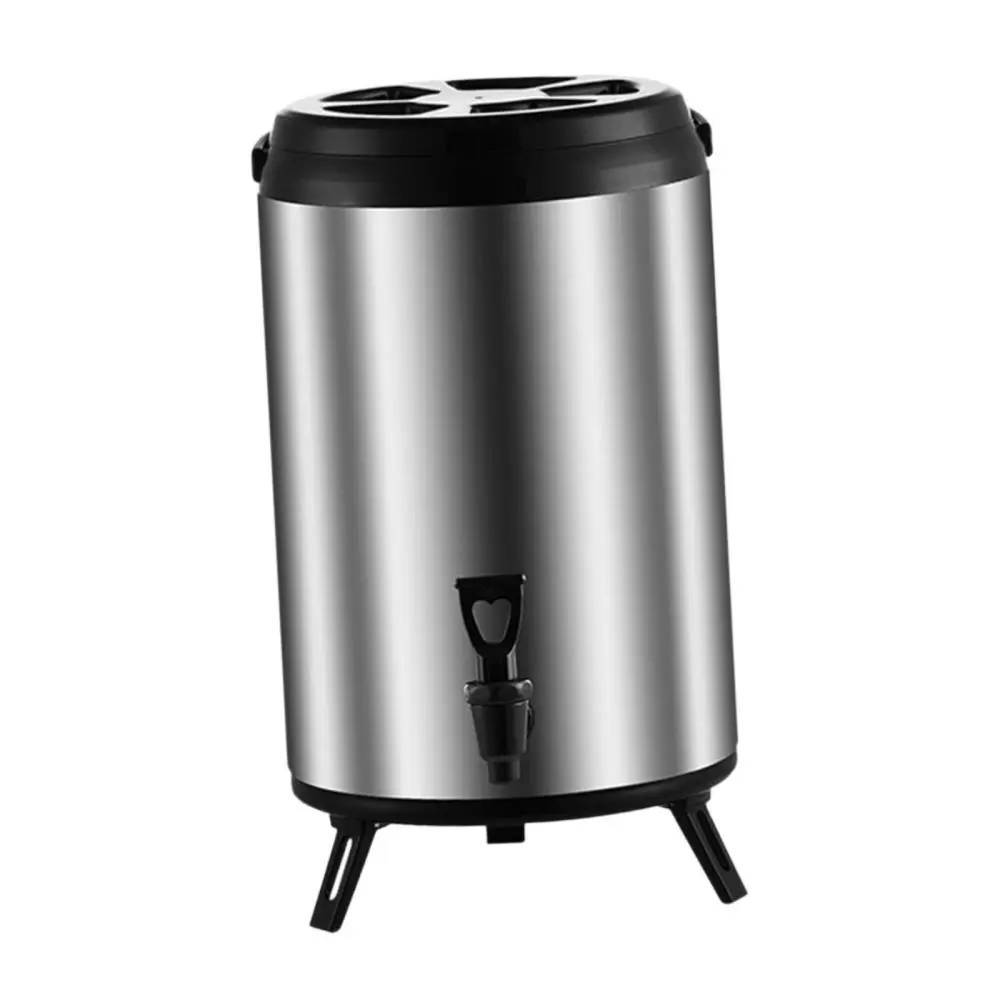 Cold and Hot Drink Dispenser Stainless Steel with Spigot Porridge Tea Barrel for Wedding Tea Houses Offices Kindergartens Cafes