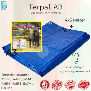 [A3 4x5 Meter] Terpal Plastik A3 Import Cap Gajah Waykambas