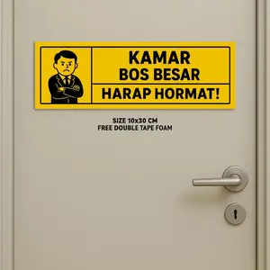 Hiasan Dinding Kata-Kata KAMAR B0S BESAR HARAP HORMAT Pajangan Dinding Aesthetic