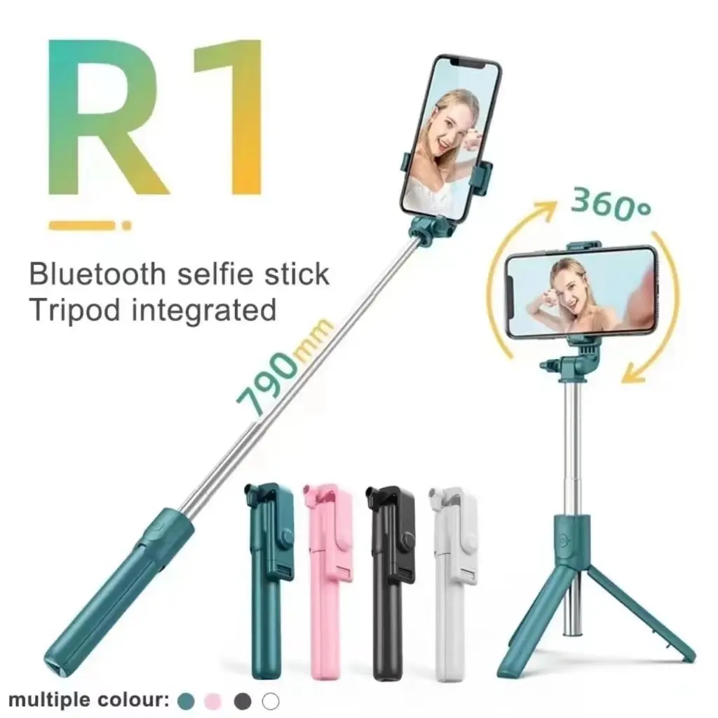 ไม้เซลฟี่บลูทูธพร้อมรีโมท ไม้เซลฟี่หมุนได้360 ขาตั้งกล้องมือถือเซลฟี่ แบบพกพาสะดวก R1 ถ่ายภาพ