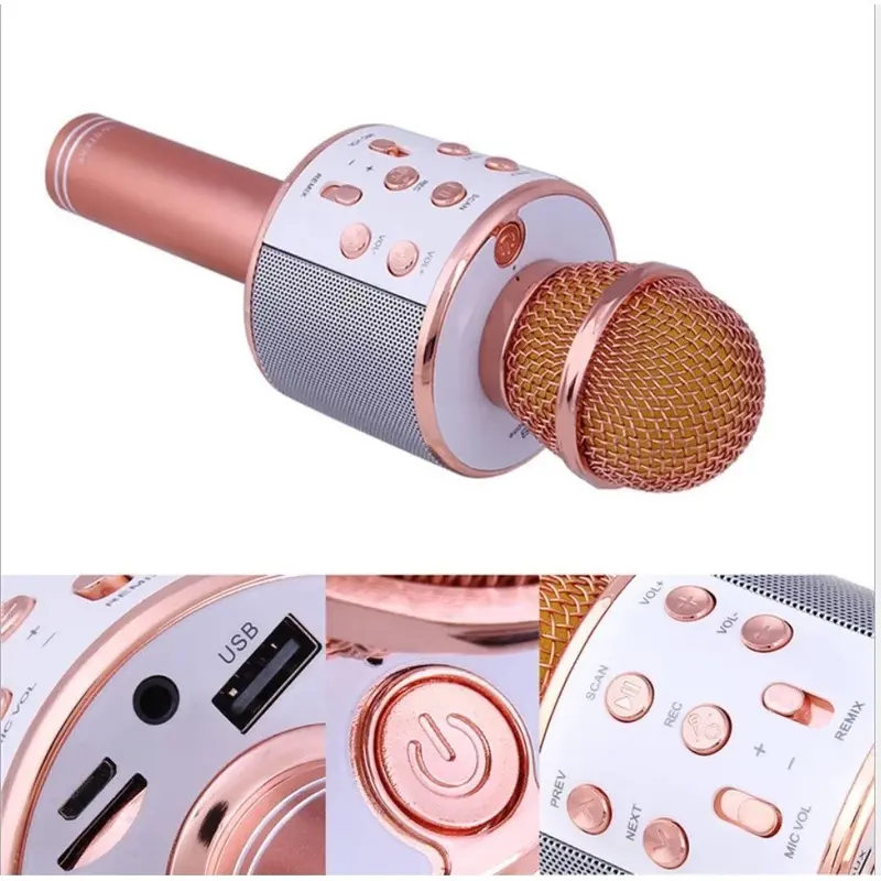 【Hàng Sẵn】Mic Hát Karaoke Kèm Loa Bluetooth WS-858 Đa Năng micro karaoke,mic bluetooth karaoke,karaoke bluetooth 7