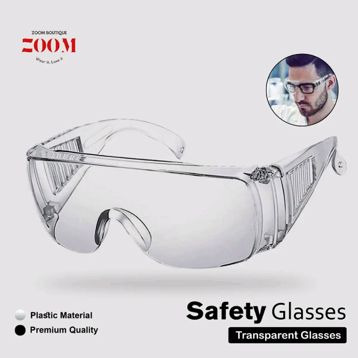 KACAMATA SAFETY GOGGLES PUTIH TRANSPARAN ANTI DEBU