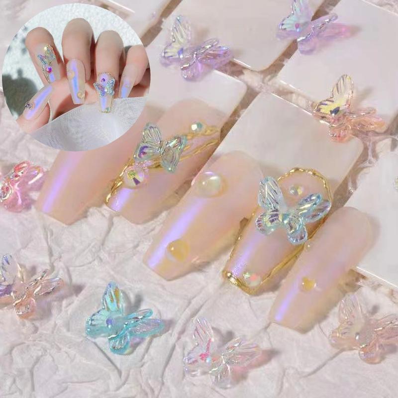 Charm Móng Tay Nghệ Thuật Hình Bướm, 30 Cái / Túi, Aurora Nhiều Màu, Đính Đá Pha Lê Resin 3D, Đồ Trang Trí Móng Tay, Đồ Trang Trí Tự Làm, Phụ Kiện Móng Tay 0