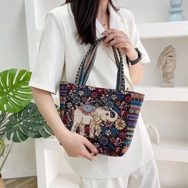 OPIOBAGS TOTEBAG MOTIF GAJAH WANITA / TFW 66 Kanvas Tote 5