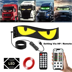 LED Flexible Portable Screen Matrix Running Text Animasi Mata Panel USB Fleksibel Ultra tipis Papan Layar Display Car Moving Animasi Iklan DIY Music Signboard RGB Multifungsi Lampu Kaca Modifikasi Depan Belakang Mobil Toko Etalase Kios Rumah Xyao
