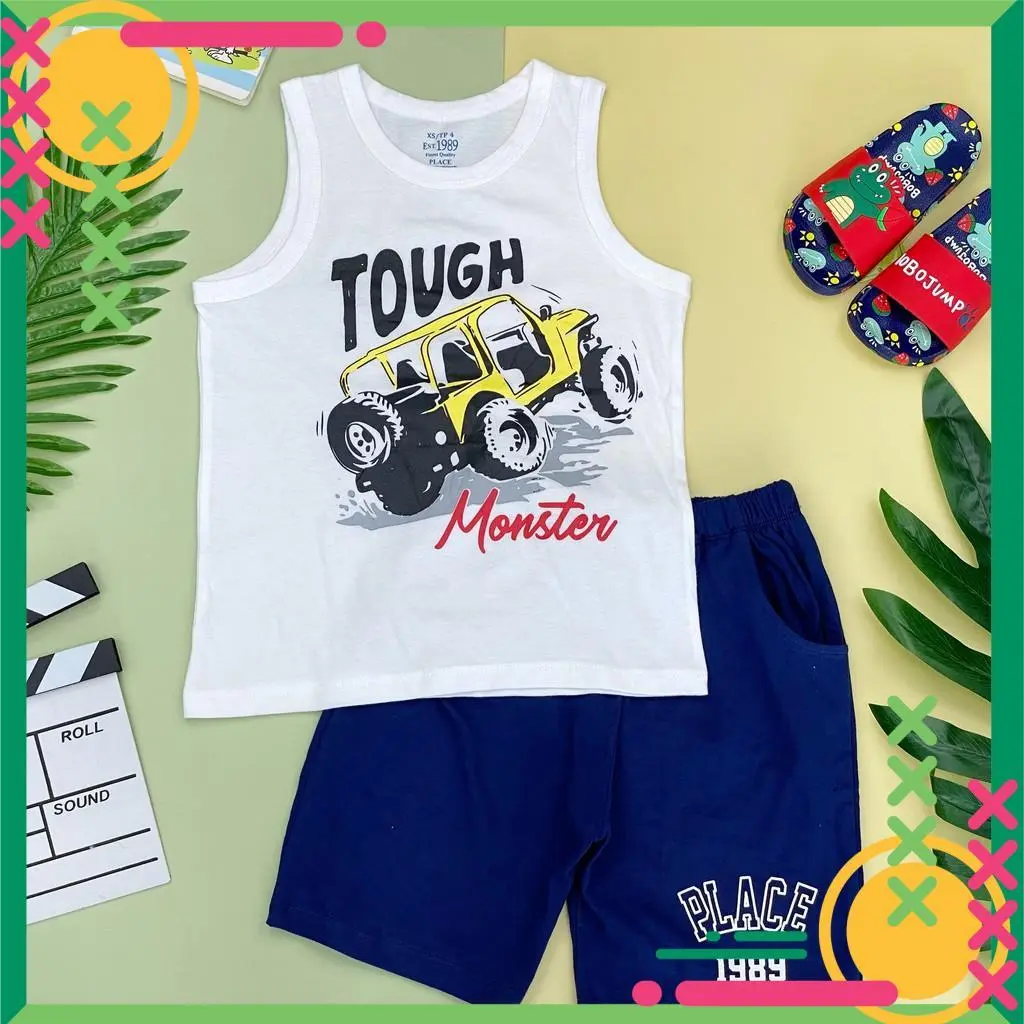 [Chính hãng] [Ảnh thật] [Hàng Hè] : Bộ Cotton Sát Nách Đại Cồ BCTBTBG02 Size XS4 - XL14, dành cho bạn từ 18-58kg