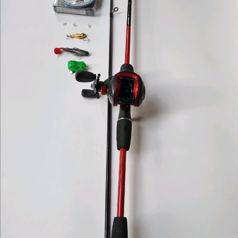 combo cần lure Rise Spin máy ngang và máy đứng deukio ac2000 cần 1m65 1m8 va 2m1 cần màu đỏ Fishing Bắt Cá Đi Câu Câu Cá