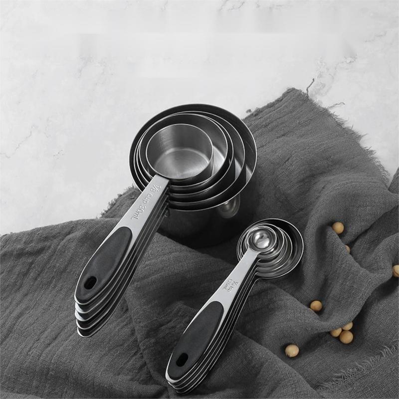 Product Introduction of Stainless Steel Measuring Cup & Spoon Set, 10pcs/set Including Spoons & Canister, Durable Kitchen Measuring Utensils for Baking & Cooking 3