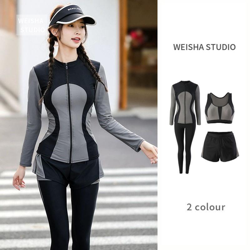 Product Introduction of Longsleeved trousers sunproof swimsuit for women new conservative hot spring surfing suit diving suit to cover belly and show slim swimsuit 1