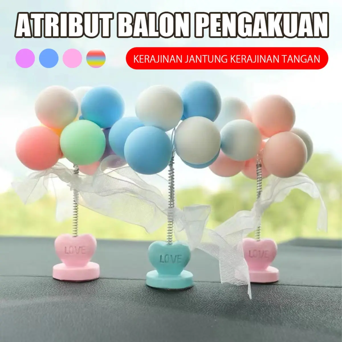 Balon Macaron untuk Dekorasi Dashboard Mobil – Balon Dekorasi Mobil Lucu, Aksesoris Mobil Bonekacar, Hiasan Mobil Unik dan Stylish Kendaraan