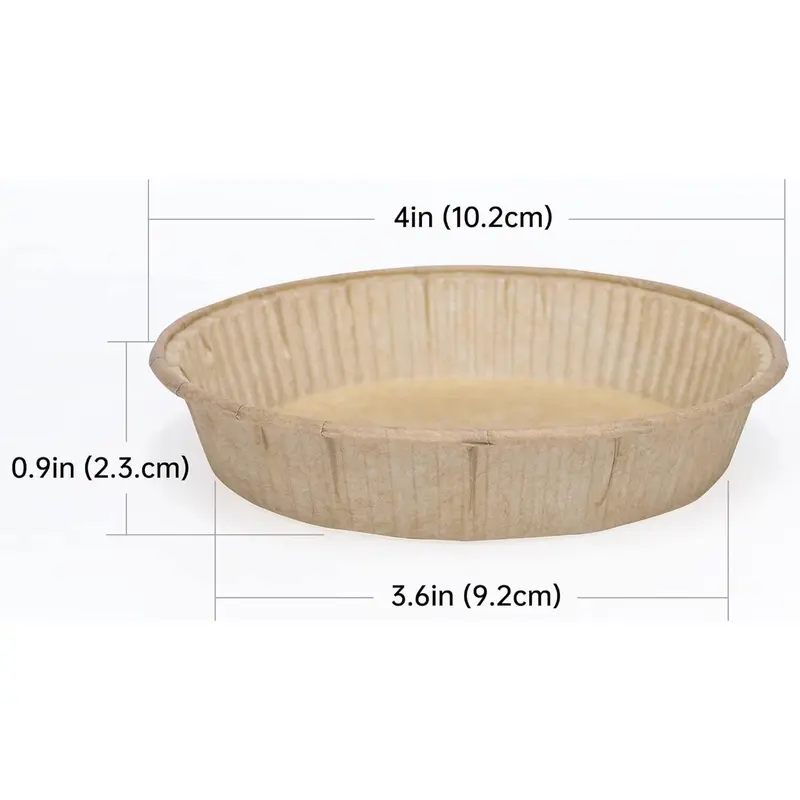 50packs Paper Mini Tart Tins for Baking, 4Inch Mini Pie tins, Mini Tart Cases, Pie, Tart & Quiche Pans, Non-Stick, Disposable Quiche Dish,Oven Safe, Microwave Safe Bakeware Silicone 1