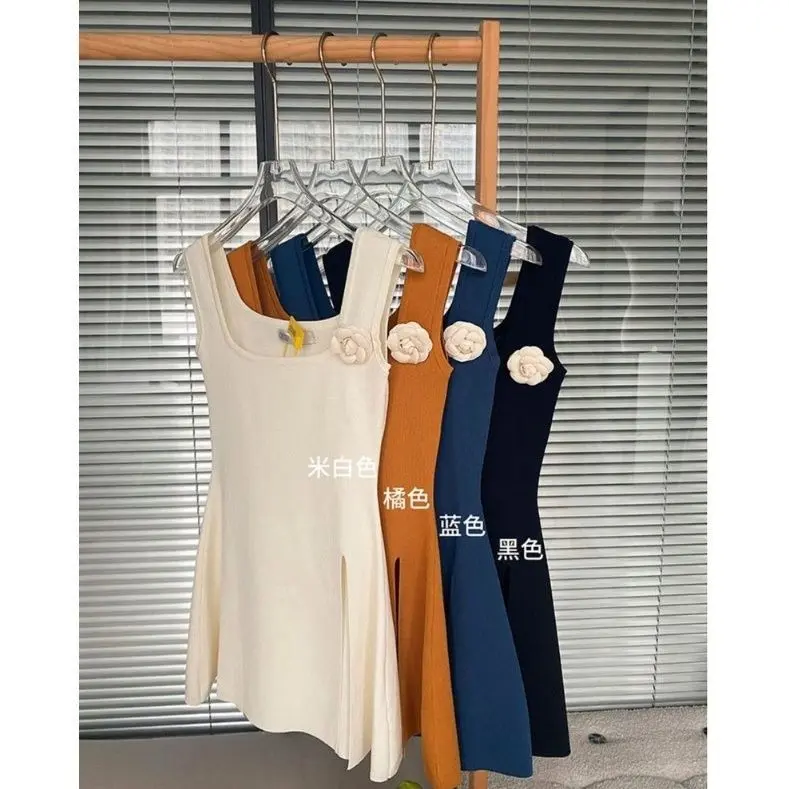 Side Slit Design Vest Summer Korean Style New Slim Fit Fashionable Camisole Top Women's Chic