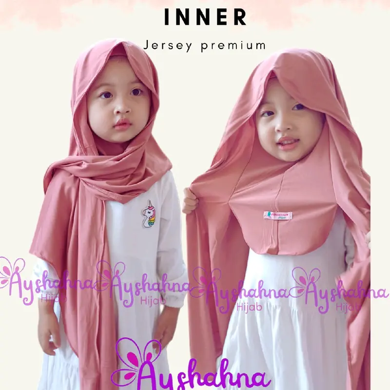 Pasmina inner anak Pastan kerudung jilbab anak perempuan Jersey inner menyatu 1