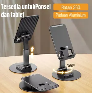 HOLDER STAND HP T701 - A FOLDING LIFTING BRACKET 360 DERAJAT ROTATION Aluminium Hitam & Putih Anti Slip Portabel untuk Ponsel dan Tablet