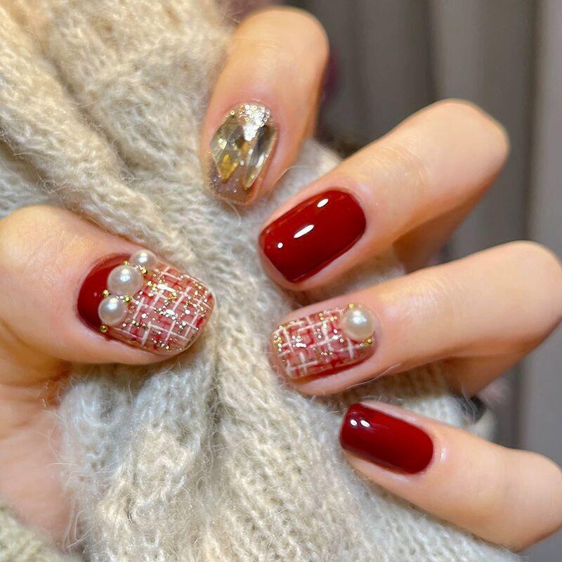 Mã Đ244 Nail Tết Đính Đá Hin Nail Kèm Keo