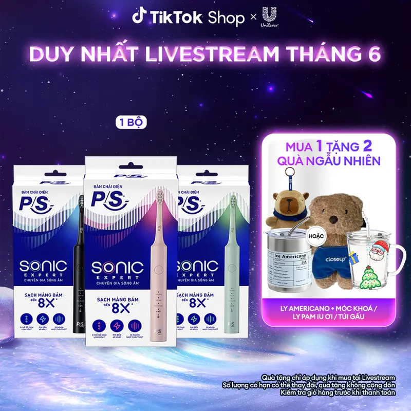 Bàn Chải Điện P/S Sonic Expert Chuyên Gia Sóng Âm - Công Nghệ Sóng Âm, Chải Sạch Mảng Bám Tới 8X [2] 0