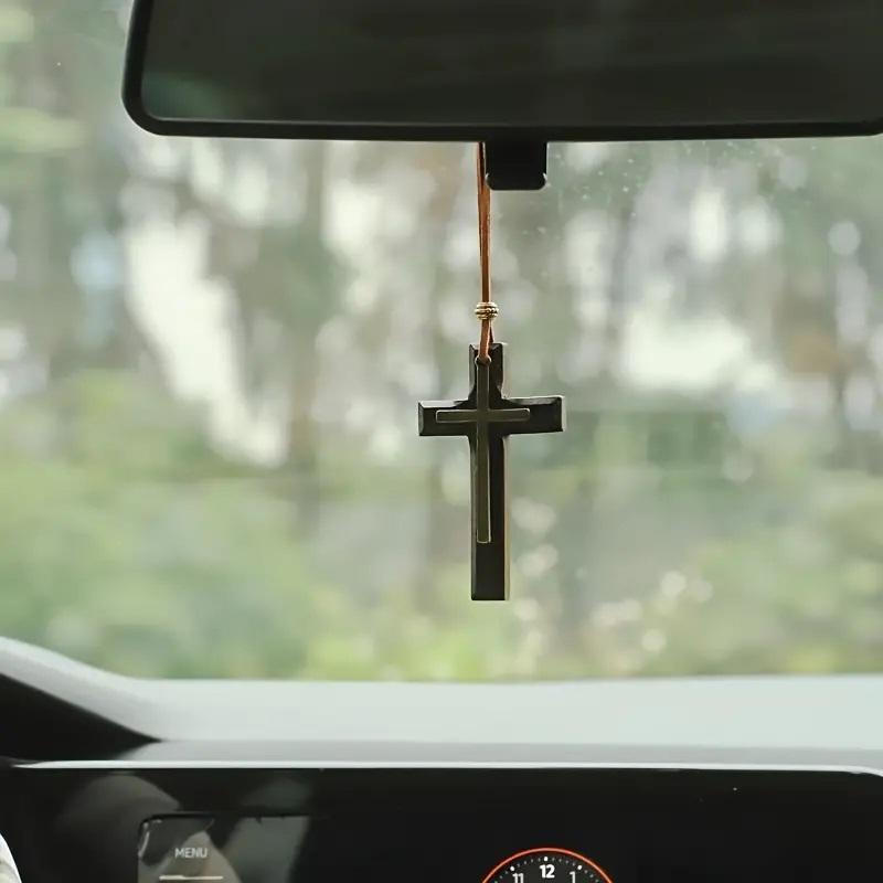 Cross Car Rearview Mirror Hanging Ornament, Durable Metal-Cross Car Rearview Mirror Hanging Decoration, Universal Car Interior Accessories 3