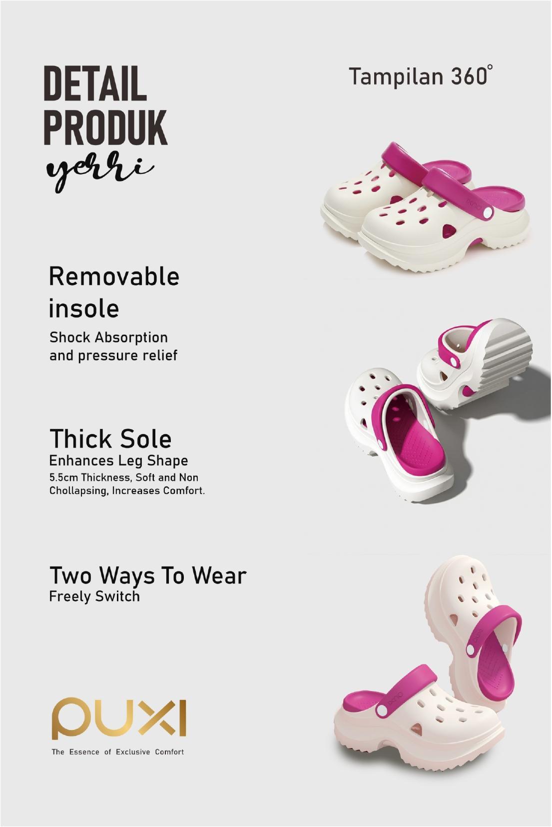 PUXI Sandal Wanita Yeri Clog Style Trendy Sendal Ringan Dengan Desain Nyaman dan Trendi Size 36-41