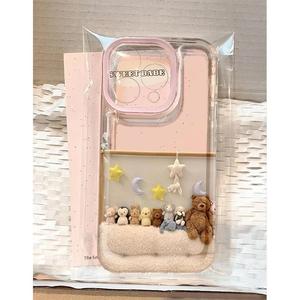 Transparent Phone Case Sleeping Bear Stuffed Toy, Compatible With iPhone 16 Pro Max, 15 XS, 12, 14 Pro Max, 13 Pro, 11 XS Max, 15 Pro Max, 6s 7 8 Plus, mini Shock Resistant And Dust Resistant Cover