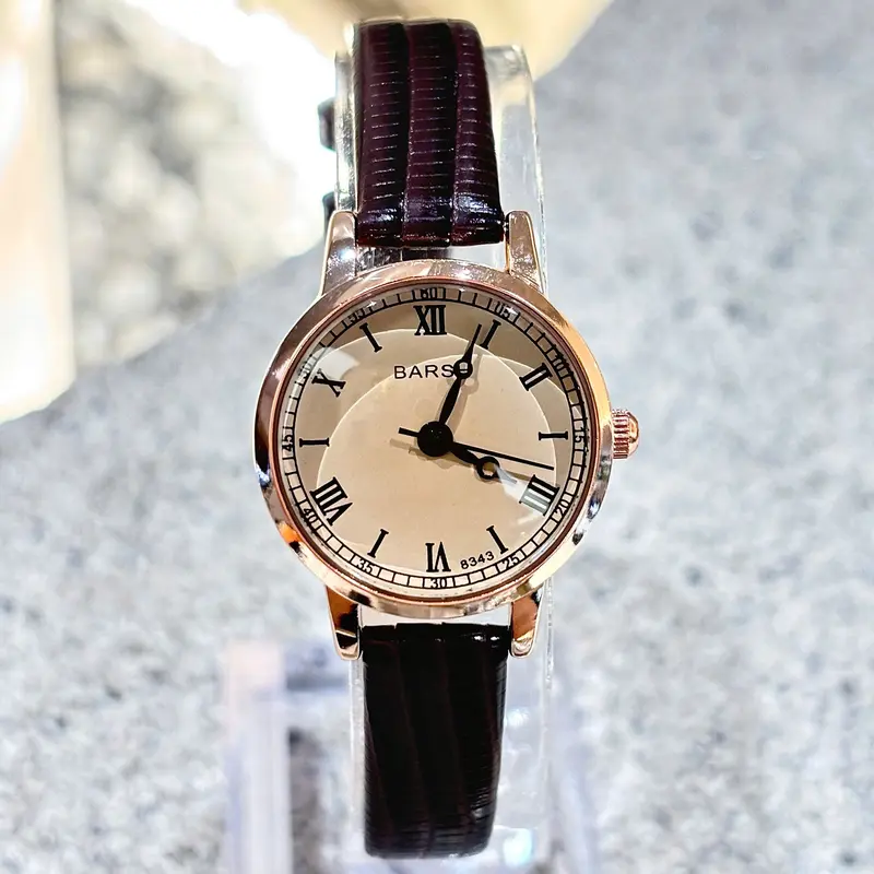 ĐỒNG HỒ NỮ BARSH PHONG CÁCH VINTAGE HÀN QUỐC DÂY DA VÂN CÁ SIÊU MỀM PIN THẠCH ANH MẶT KÍNH KHOÁNG  SIZE 24MM Women Watch 0